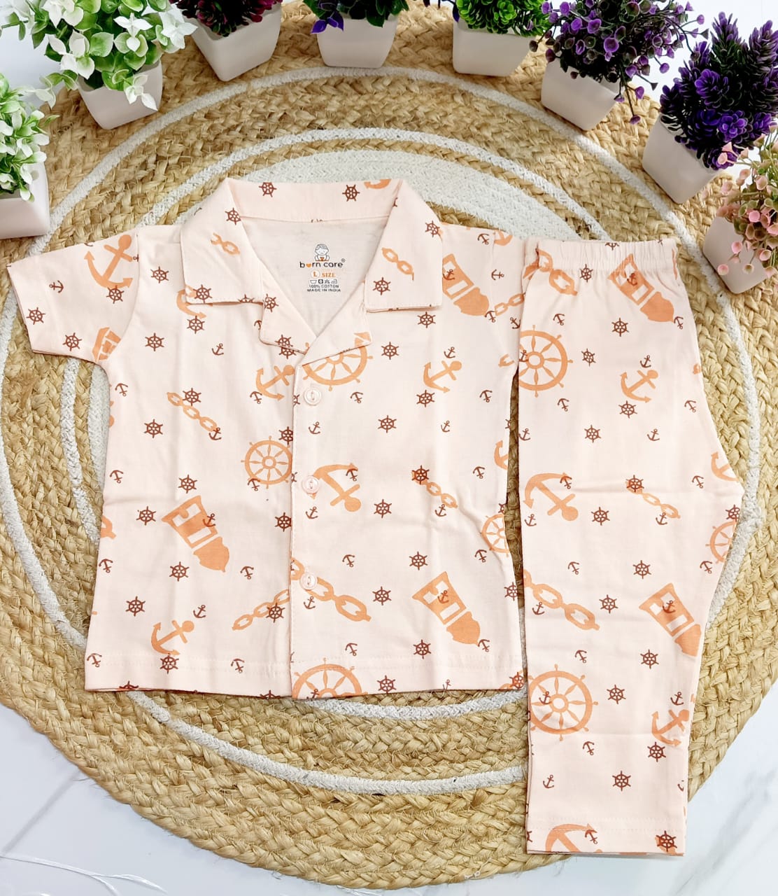 Unisex Cotton Half Sleeves Night Suit image 4