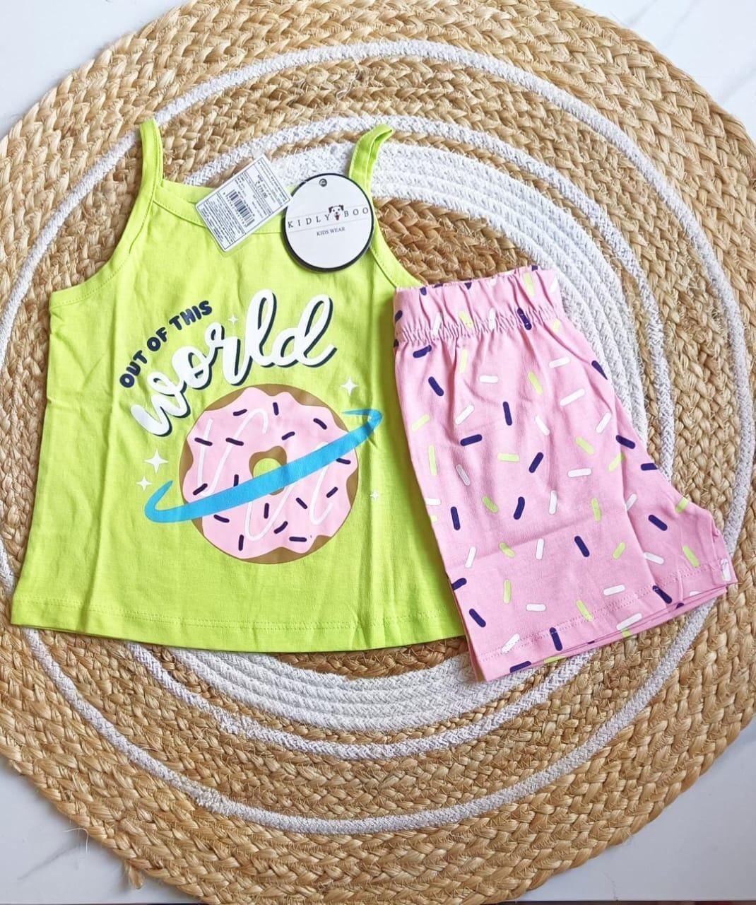 Girls Donut Print Top & Bottom Set image 0