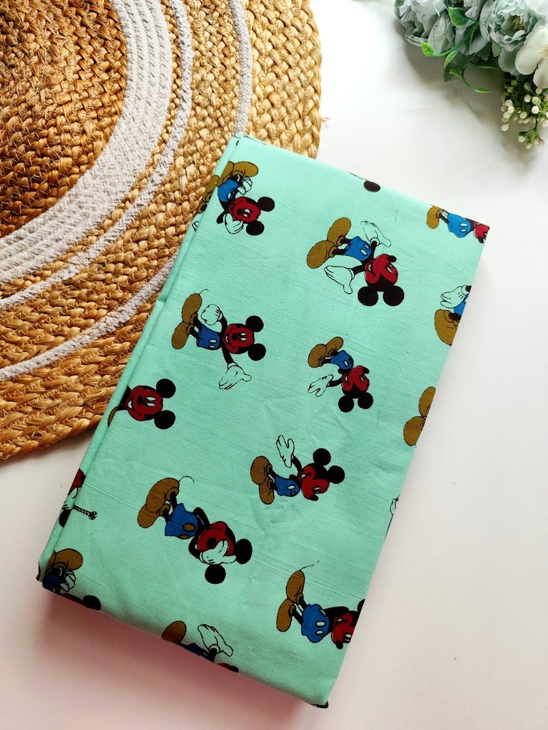Cotton Thottil 3 1/2 M- Mint Green Mickey Mouse