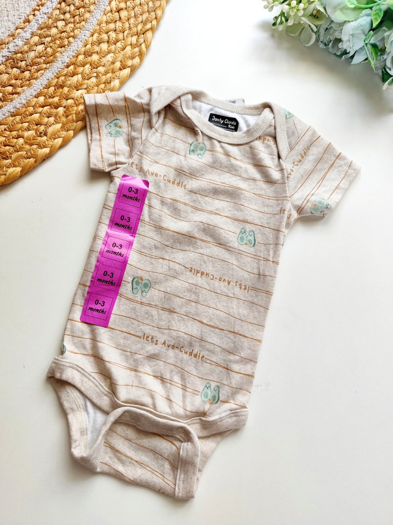 Onesies - Beige Avocado Stripe Print
