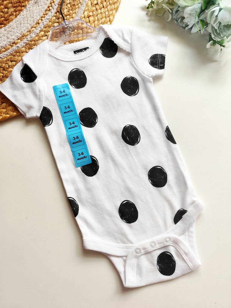 Onesies - White with Black Polka Dots