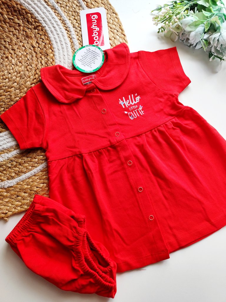 Frock Sets- Solid Red Hello Little Cutie