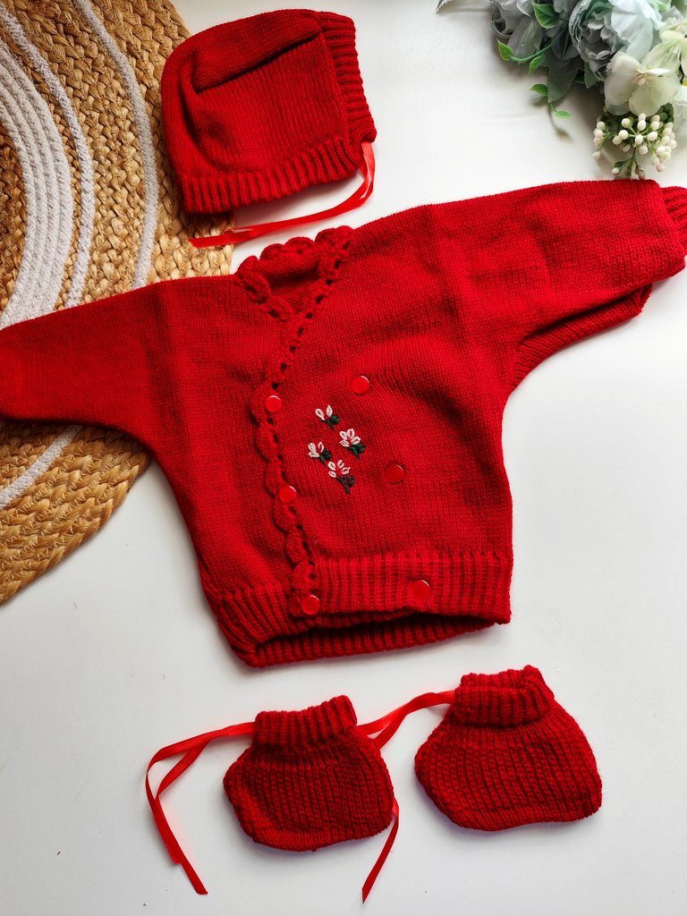 Kimono Sweater Set- Red