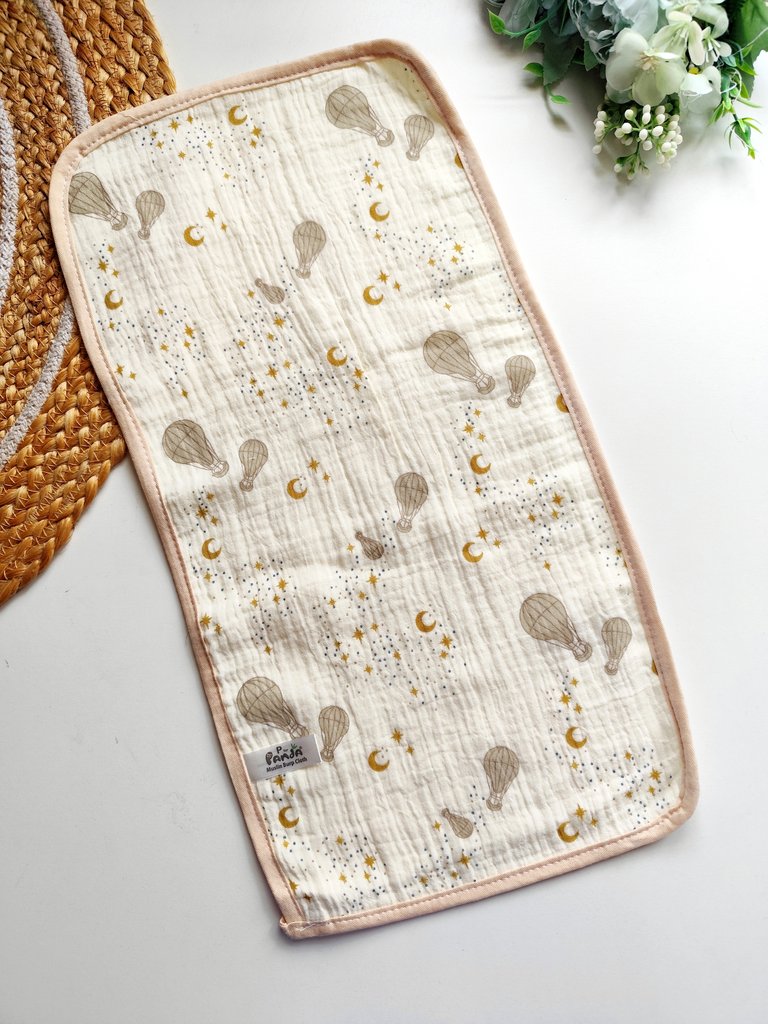 Crinkled Muslin Burp Cloth- Hot Air Balloon