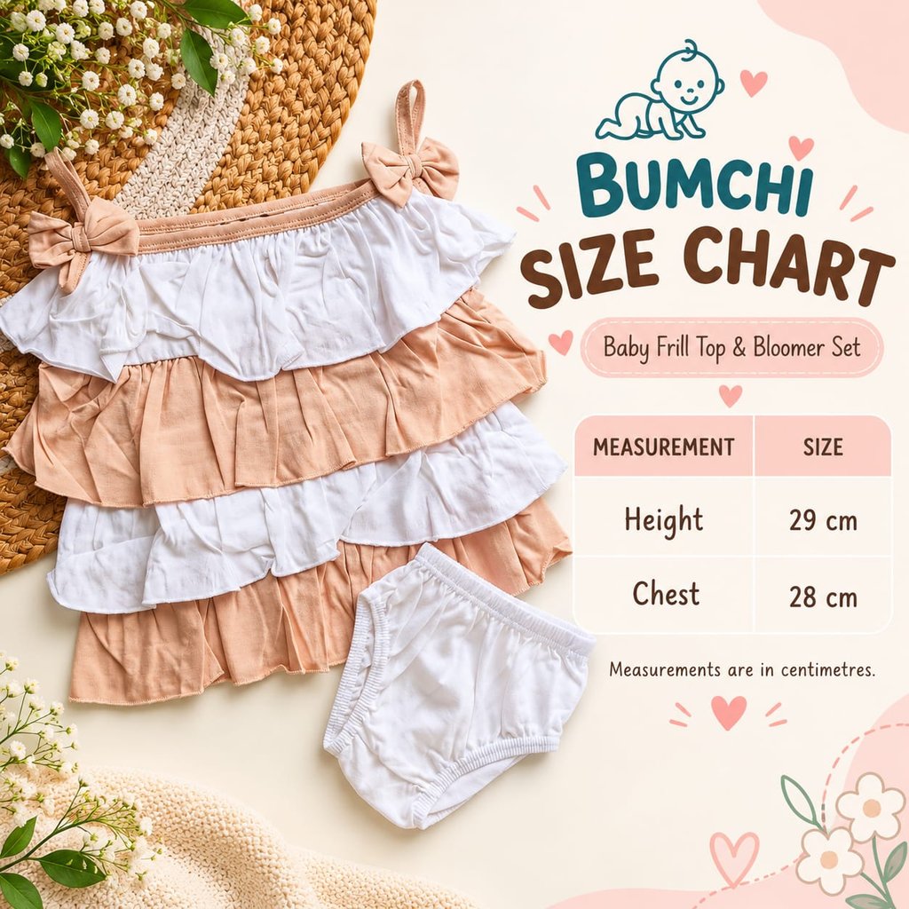 Co ords - Peach and White Tiered Ruffles