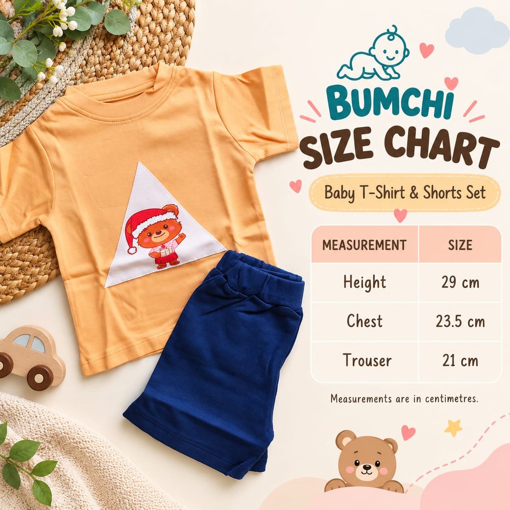 Co ords - Yellow and Navy Blue with Bear Print