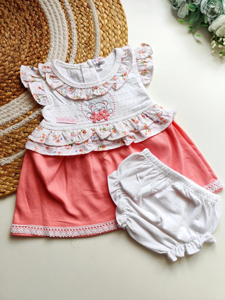 Frocks with bloomers- Coral Pink and Floral
