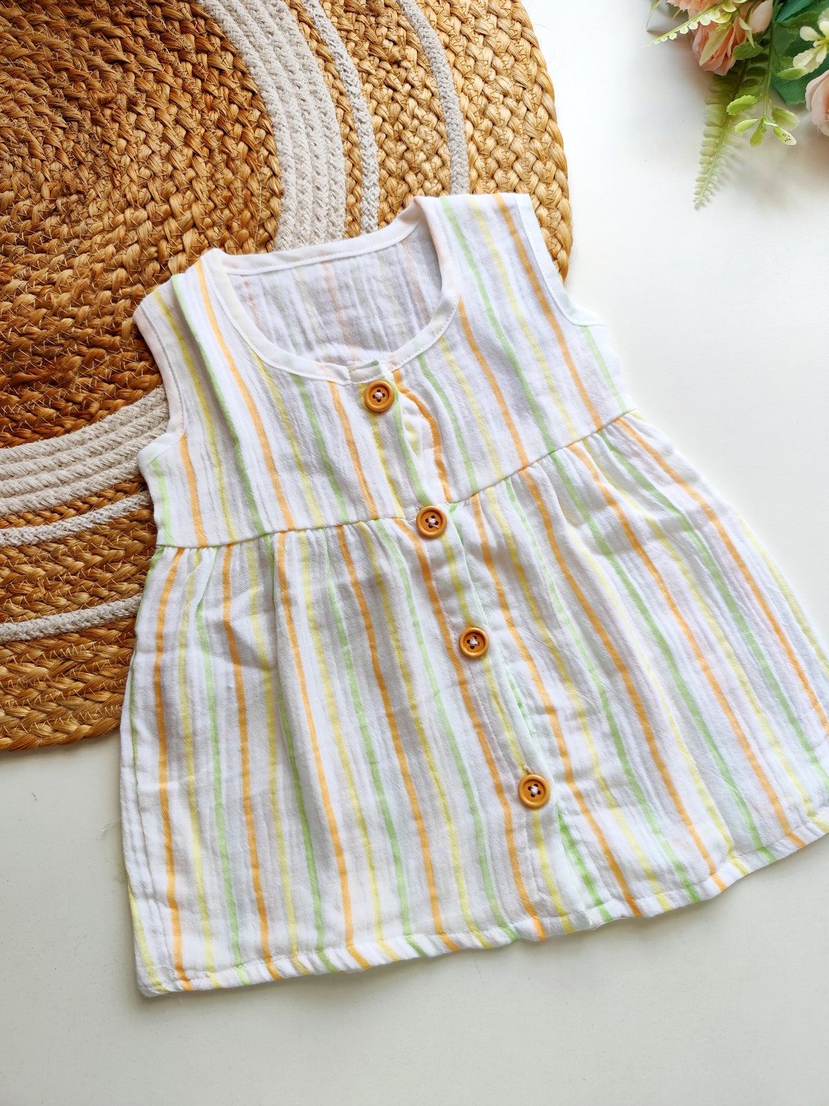 Muslin frocks-Multi Stripes