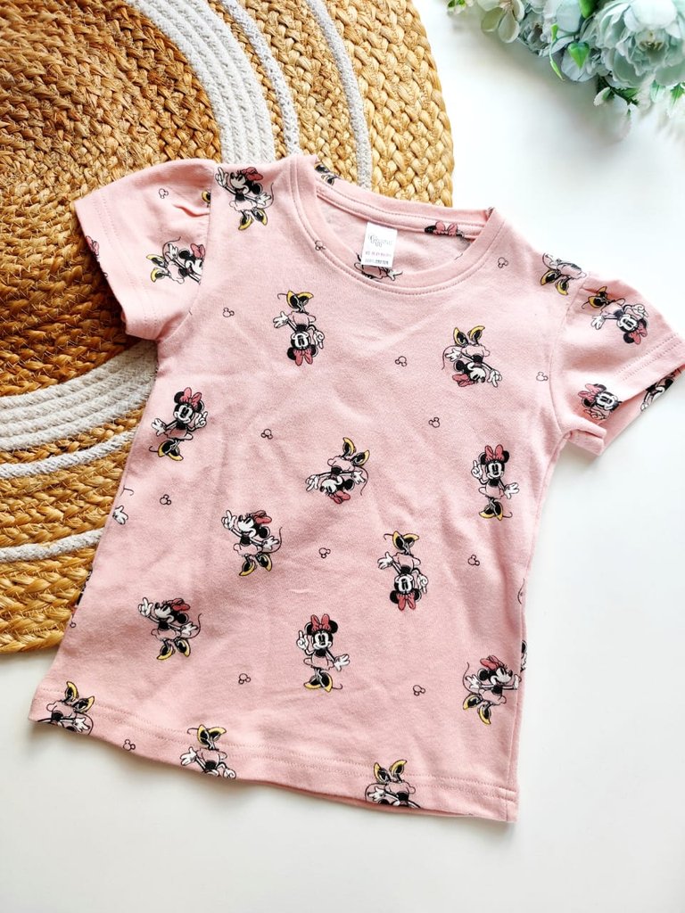 Kids Cotton tops - Pink Minnie Mouse Print