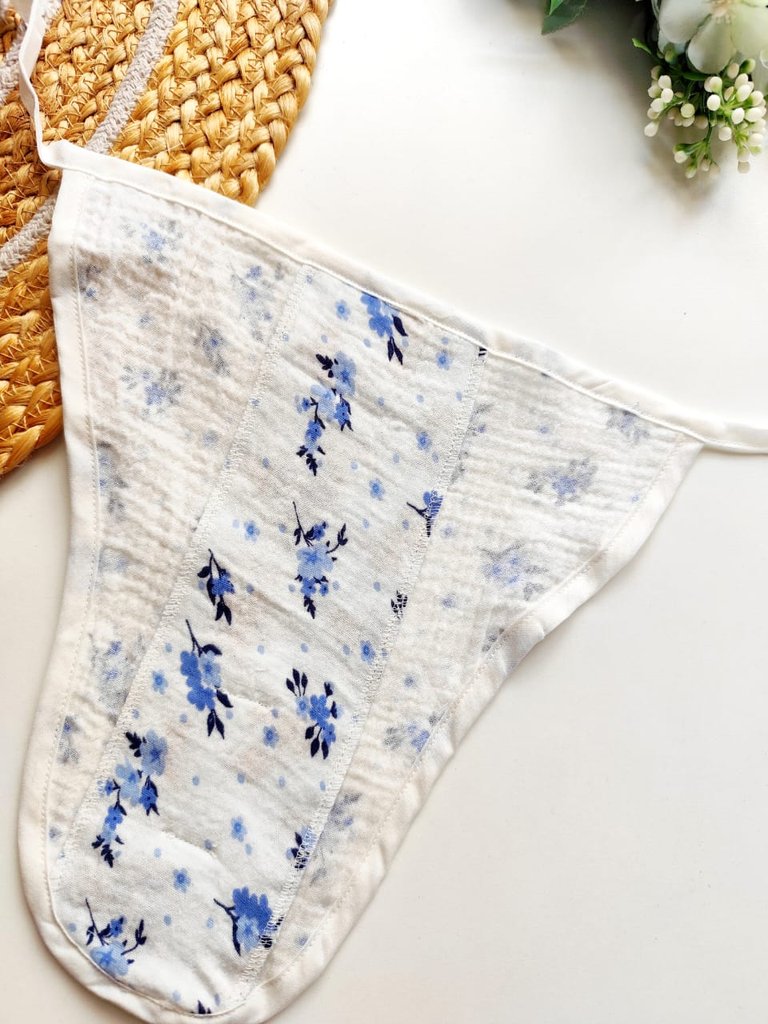 Muslin 3 Layered Nappies - Blue Floral Print