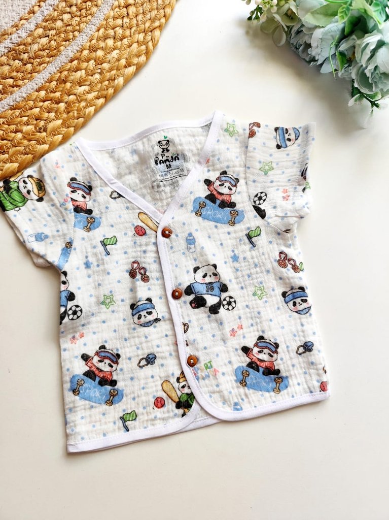 Crinkled Muslin Jablas - Sporty Panda