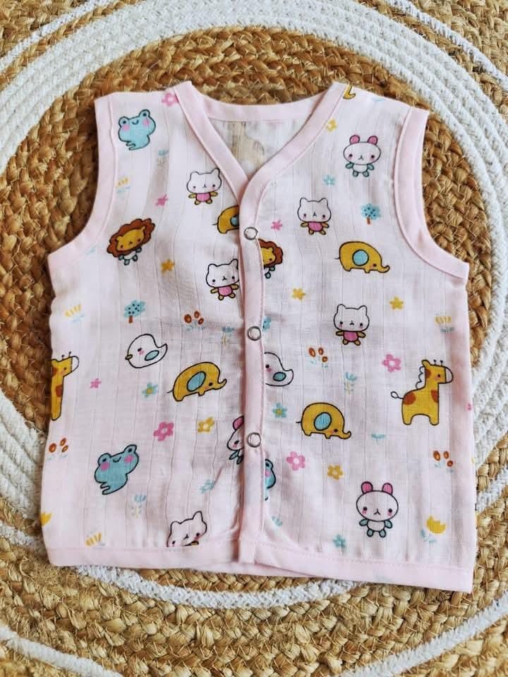 Muslin Colored Jablas - Pink Printed