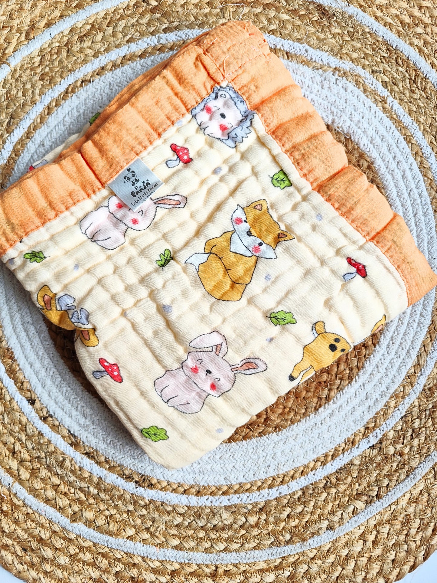 Colored Muslin Crinkled 6 Layered Blankets (110*110 cm) image 4