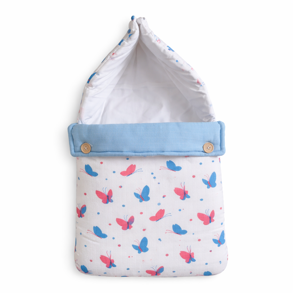 Muslin Carry Baby Nest - Butterfly Print