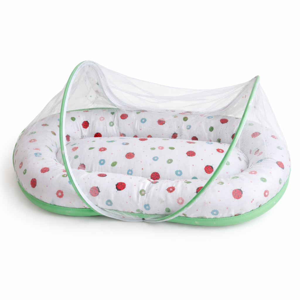 Organic Cotton Sleeping Net Bed - Ladybug Print