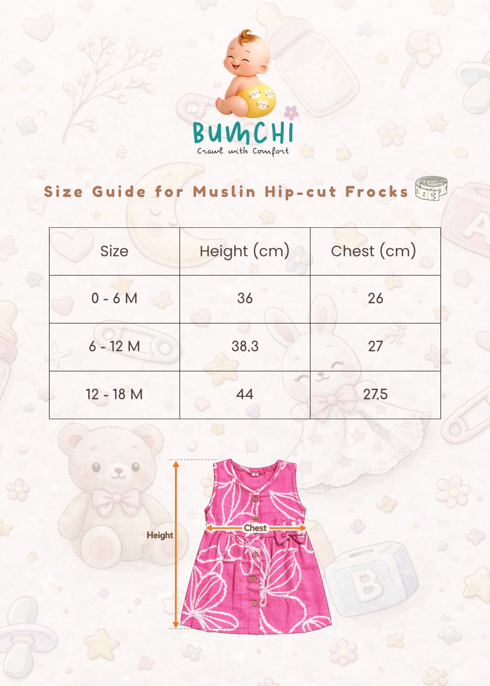 Cotton Hip Cut Frock - Brown Checks