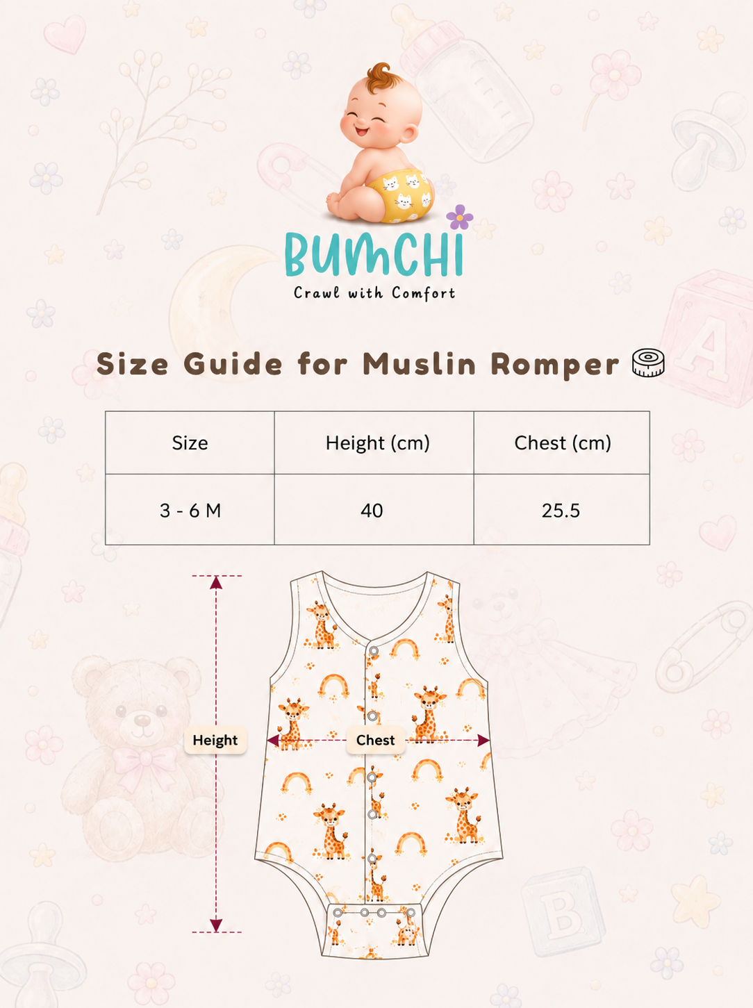 Muslin Onesies - Giraffe & Rainbow