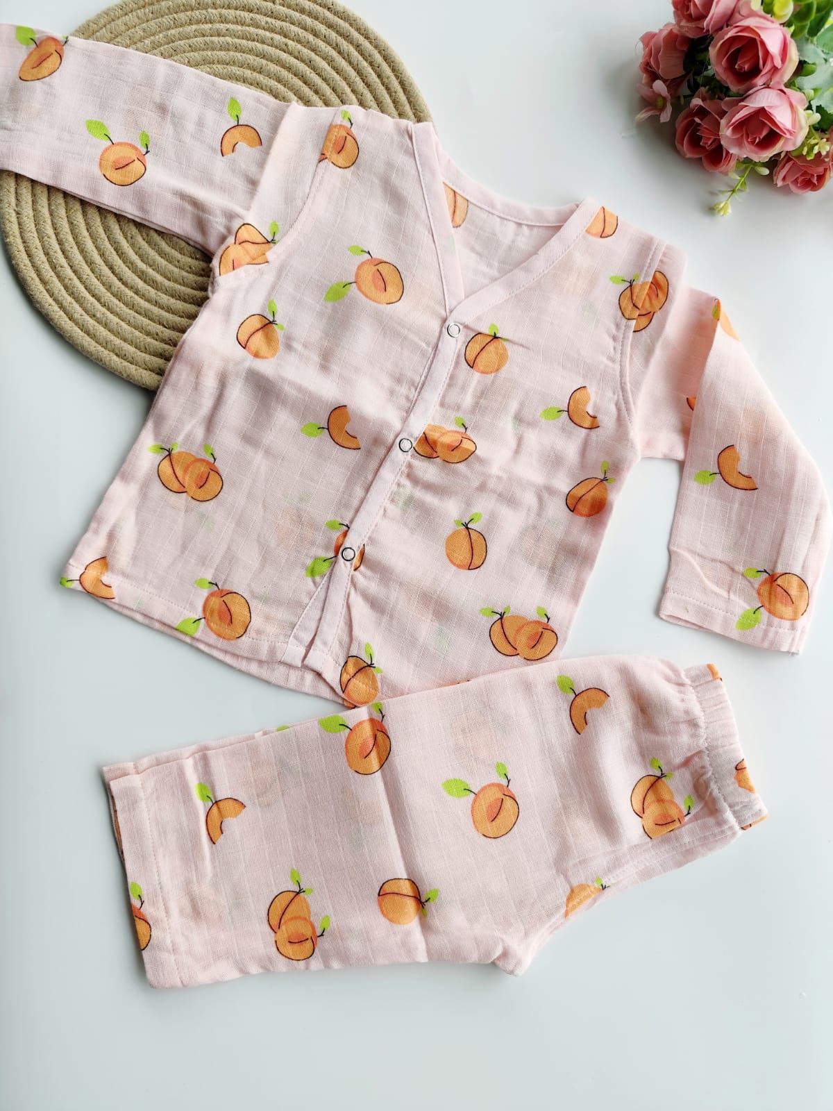 Colored Night Suit - Peach