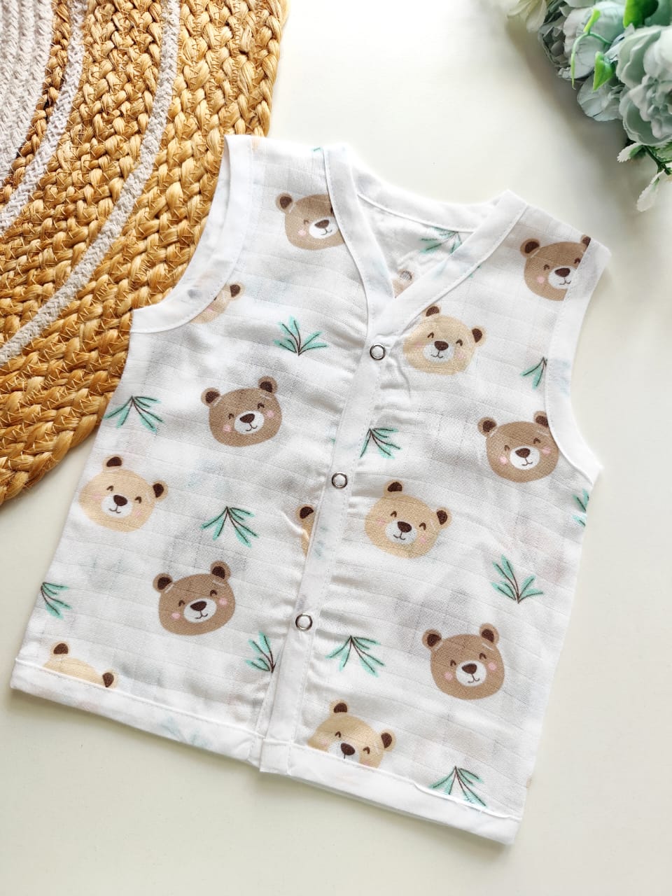 Muslin Jabla - Teddy Bear