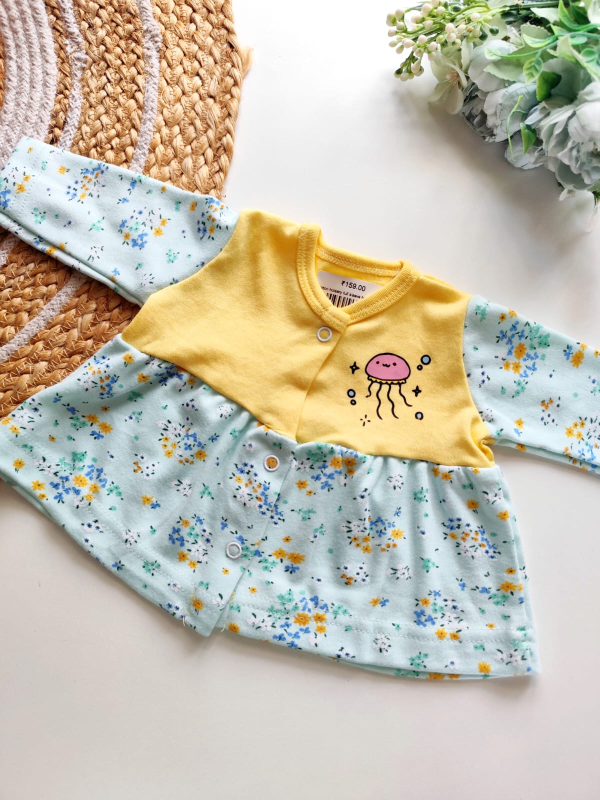 Pack of 3 Full Sleeved Frocks (Random Prints)