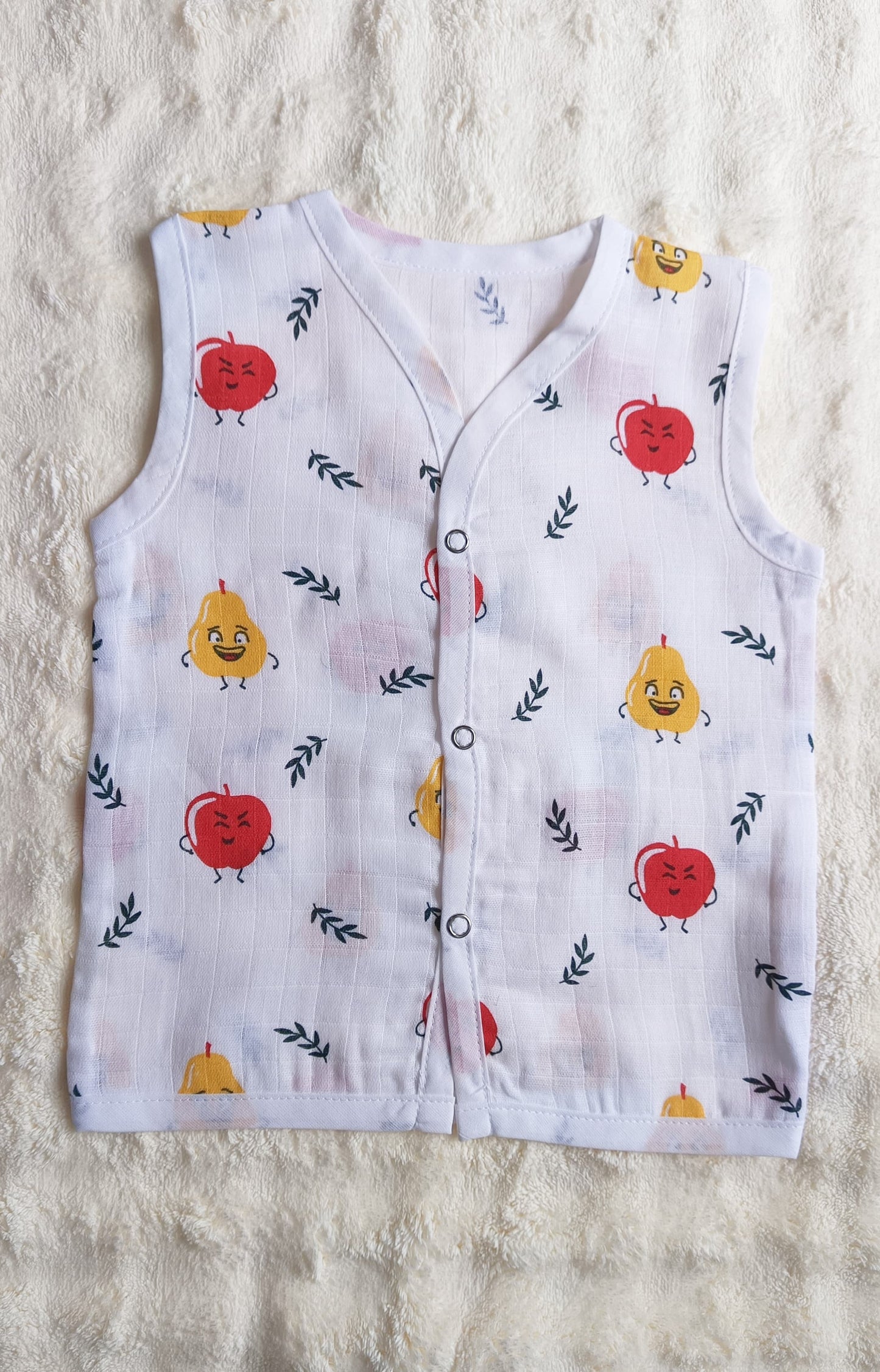 Muslin Button Jabla - Apple & Mango