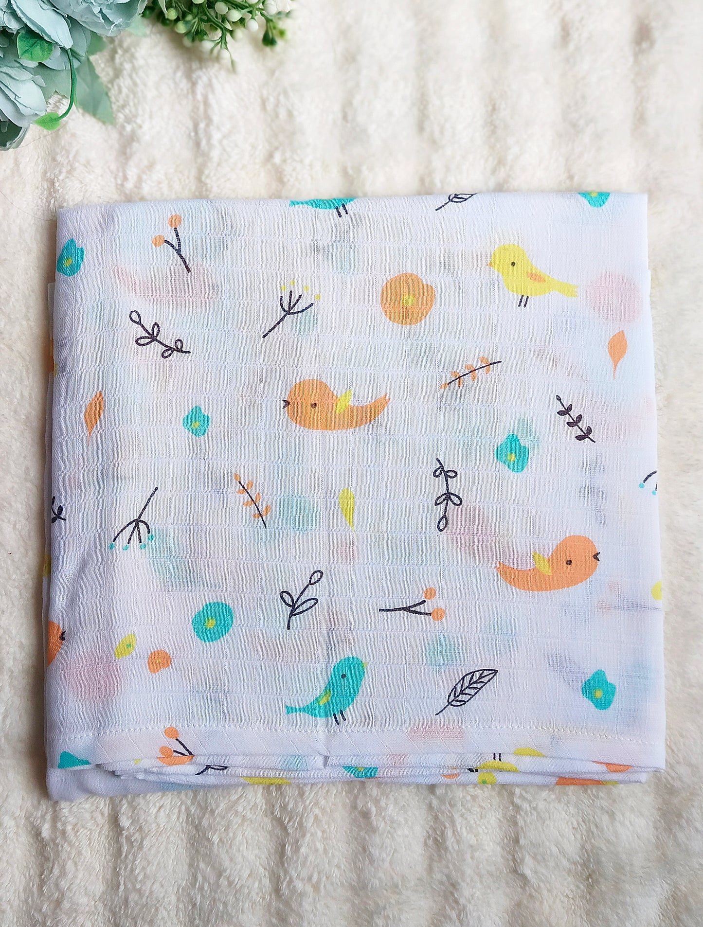 Muslin Bath Towels - Bird Print (70*145 cm)