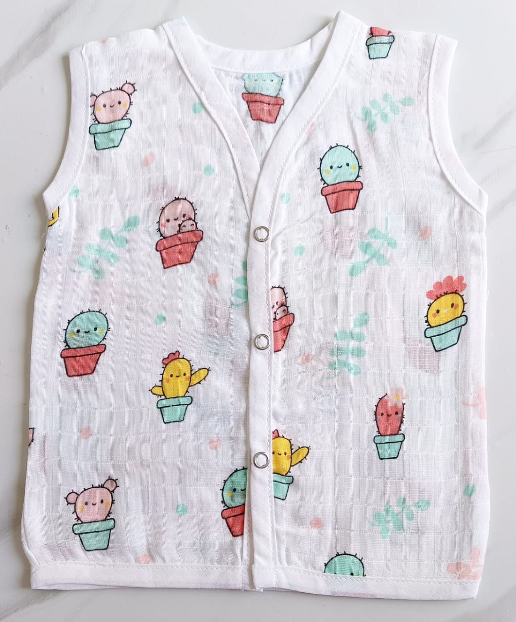 Muslin Button Jablas - Cactus