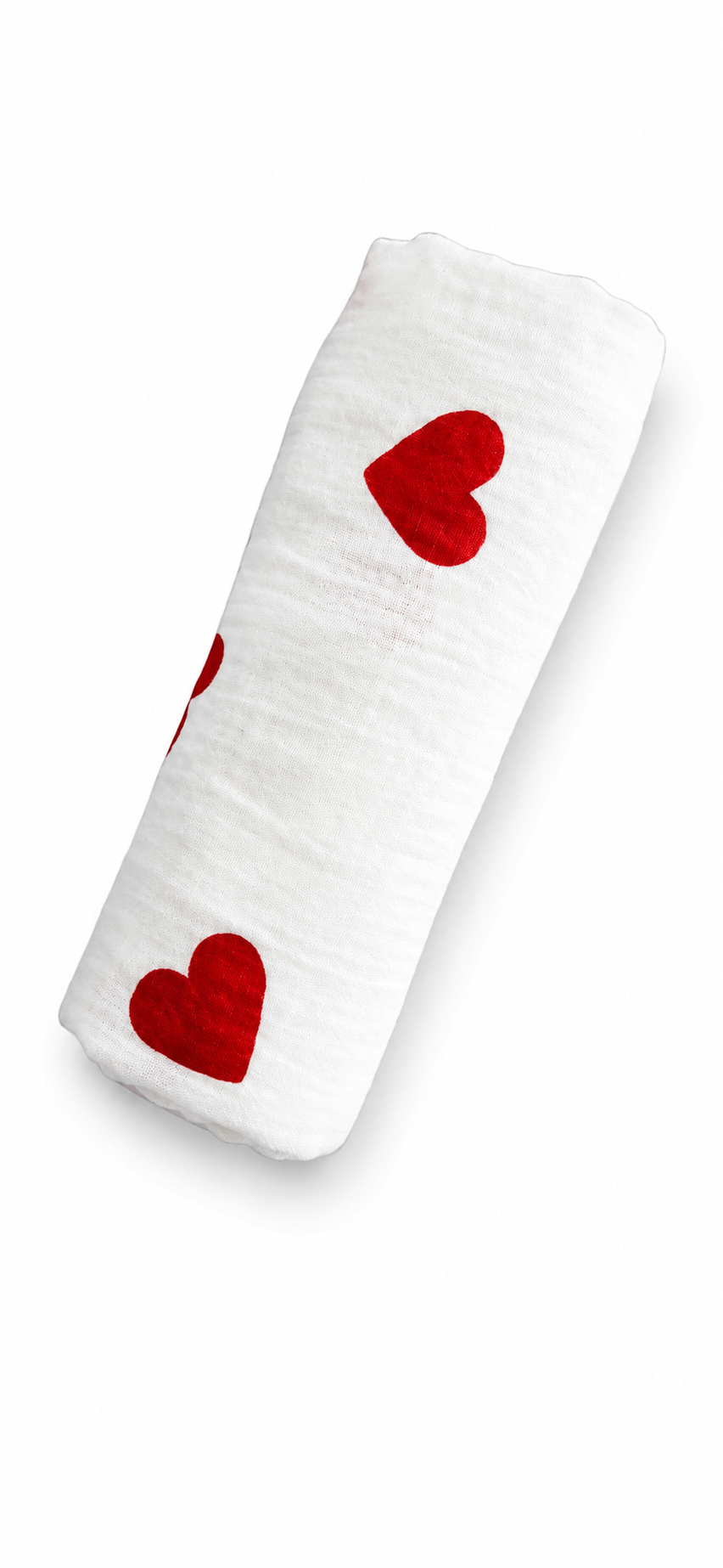 Muslin Bath Towels - Red Hearts