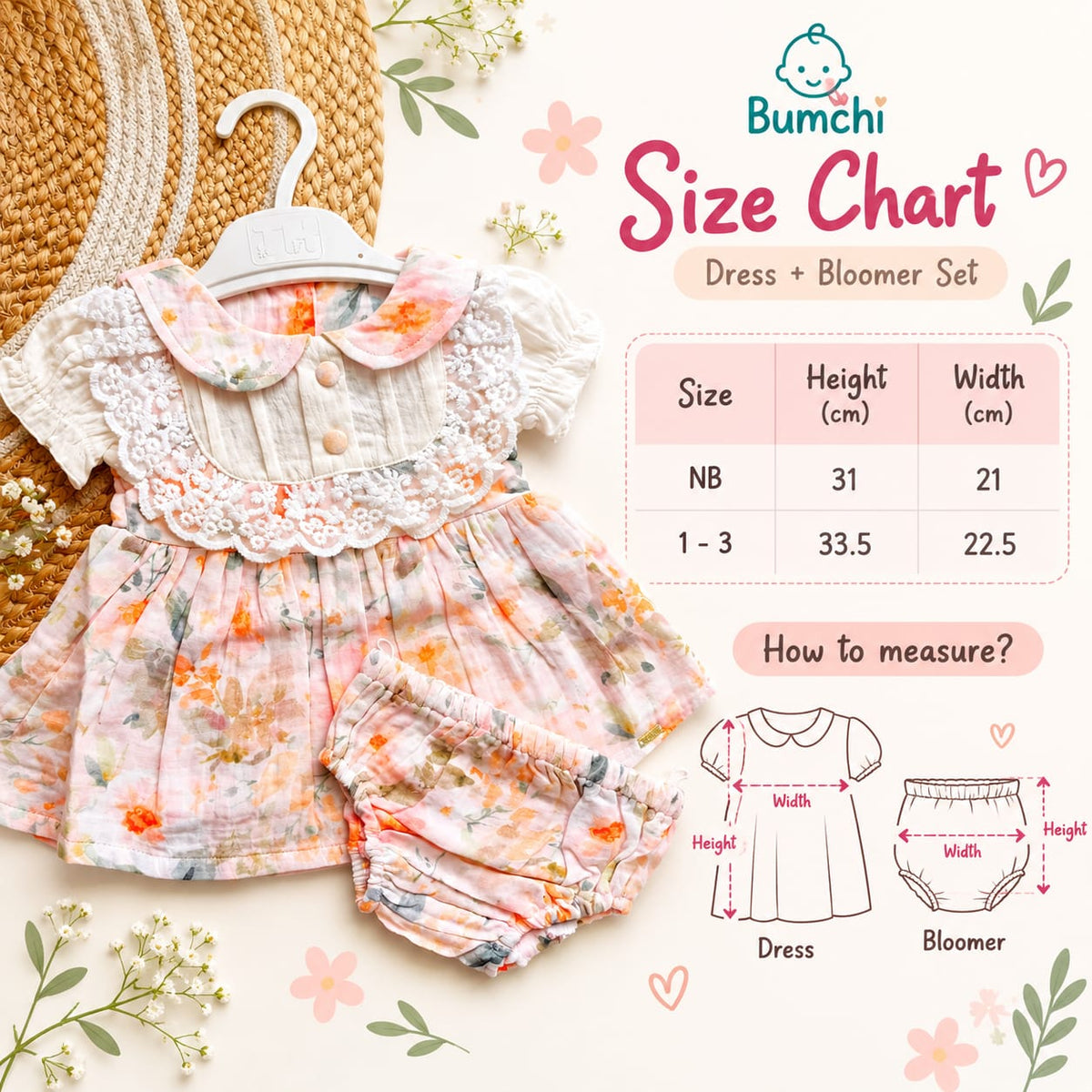 Ethnic Muslin Frocks- Pastel Peach Floral