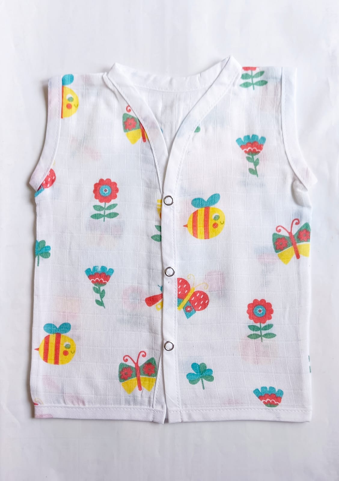 Muslin Button Jablas - Bee & Butterfly