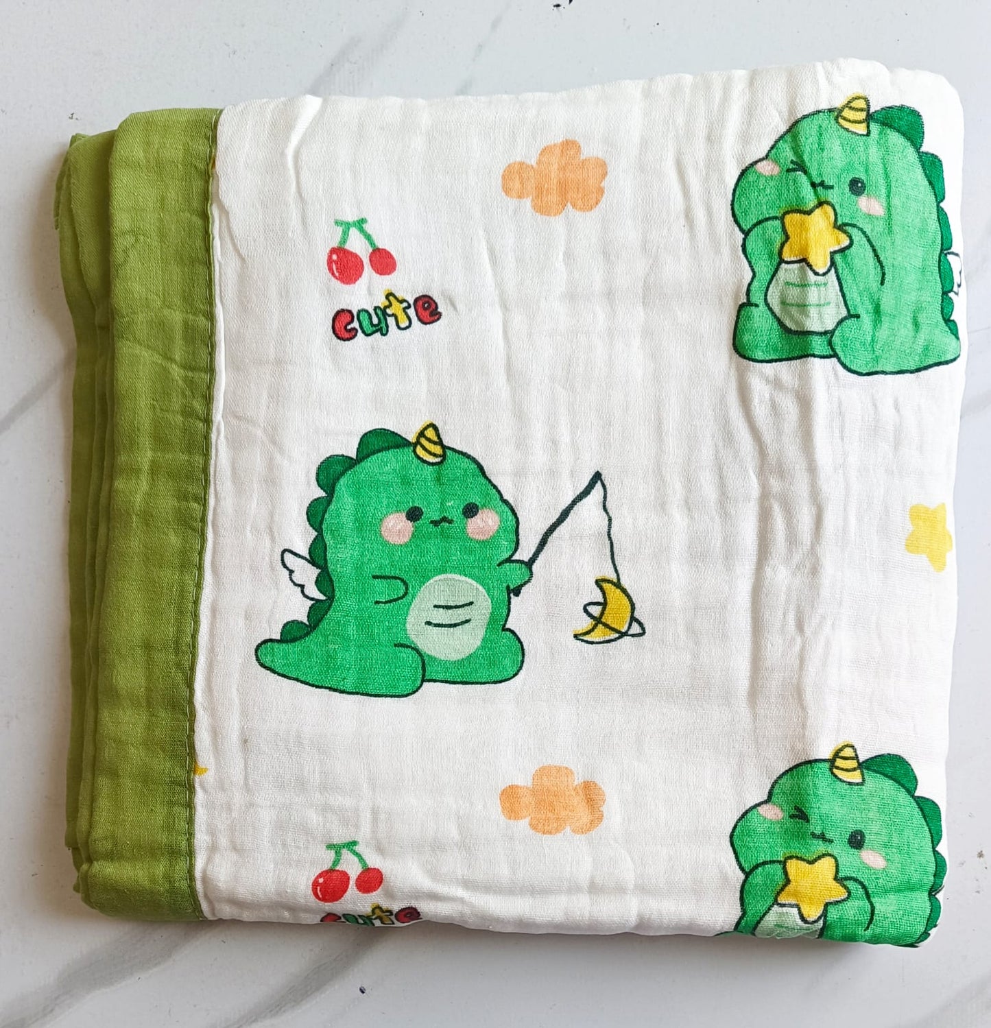 Muslin Crinkled Blanket - Dino(110*110cm)