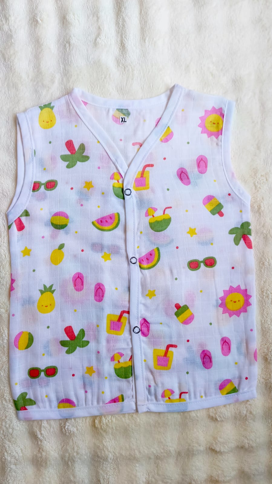 Muslin Button Jablas - Fruit