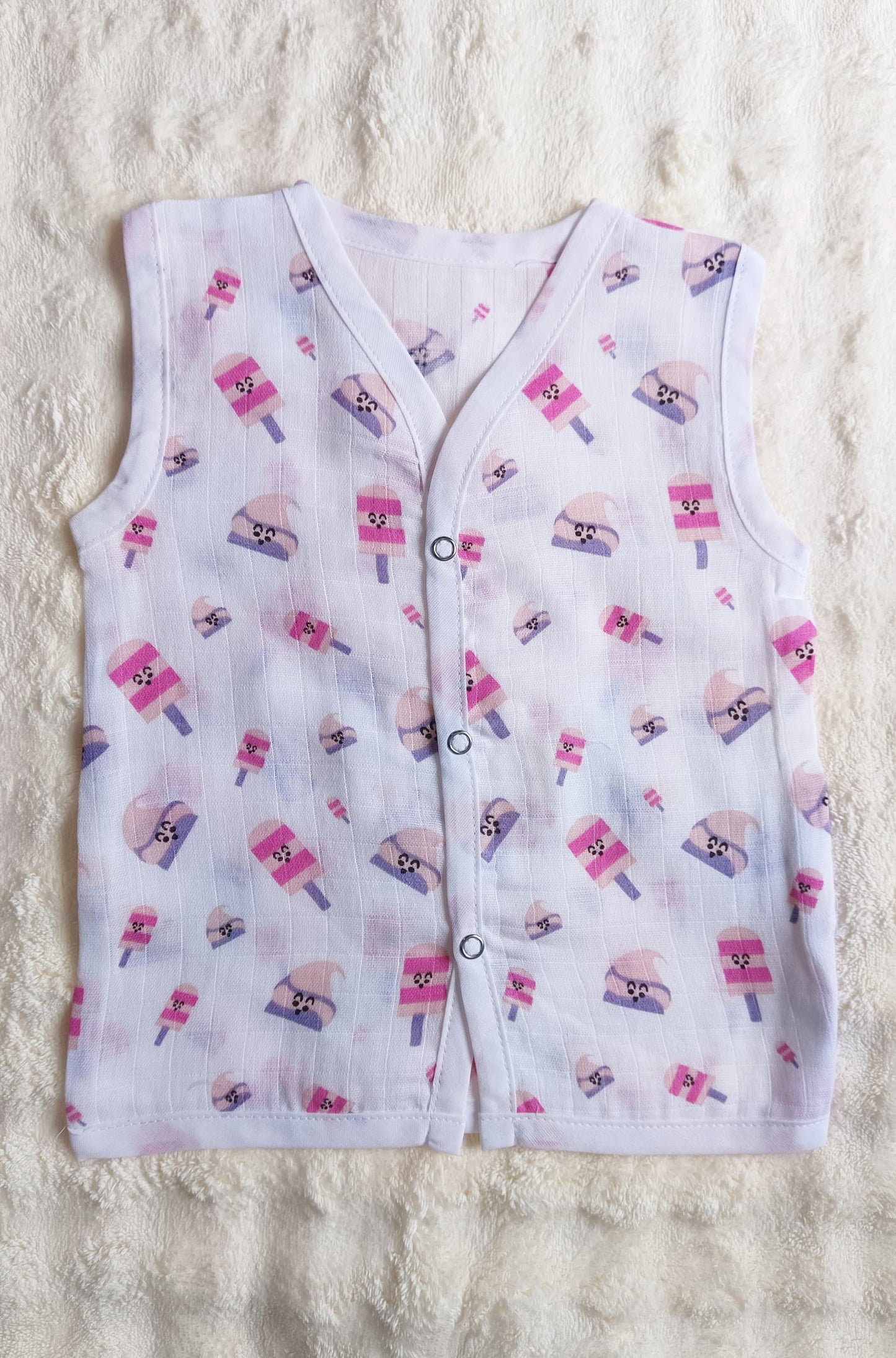 Muslin Button Jablas - Popsicle