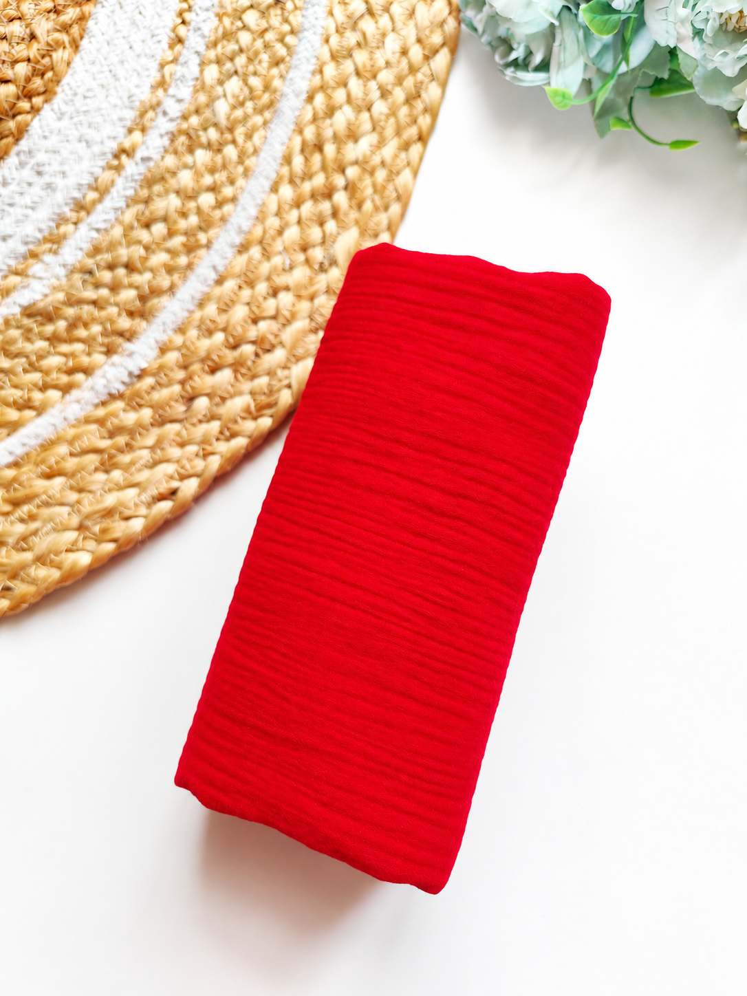Muslin Bath Towels - Red
