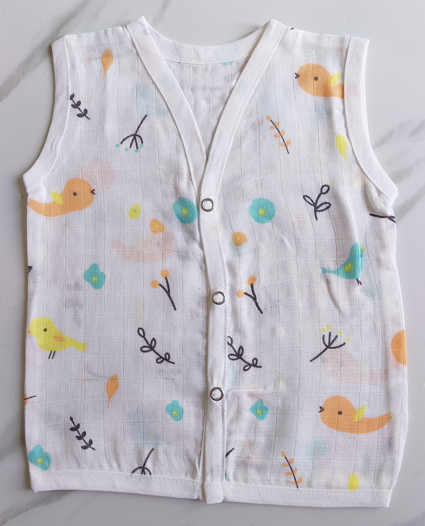 Muslin button jablas "ORANGE FISH"