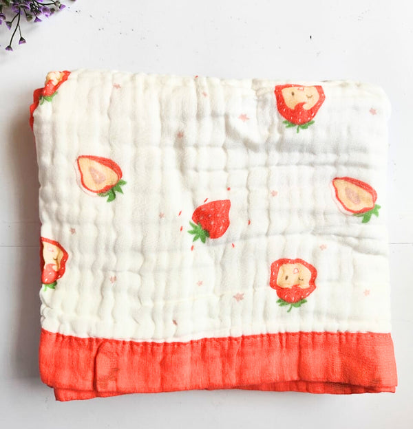 Crinkled Muslin Blanket - White (6 Layered)