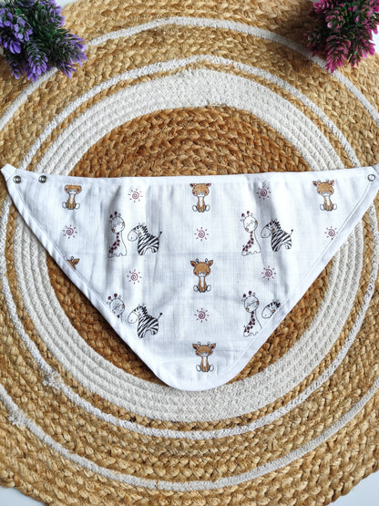 Pack of 2 Muslin Bibs - 3 Layered (Random Prints) image 3