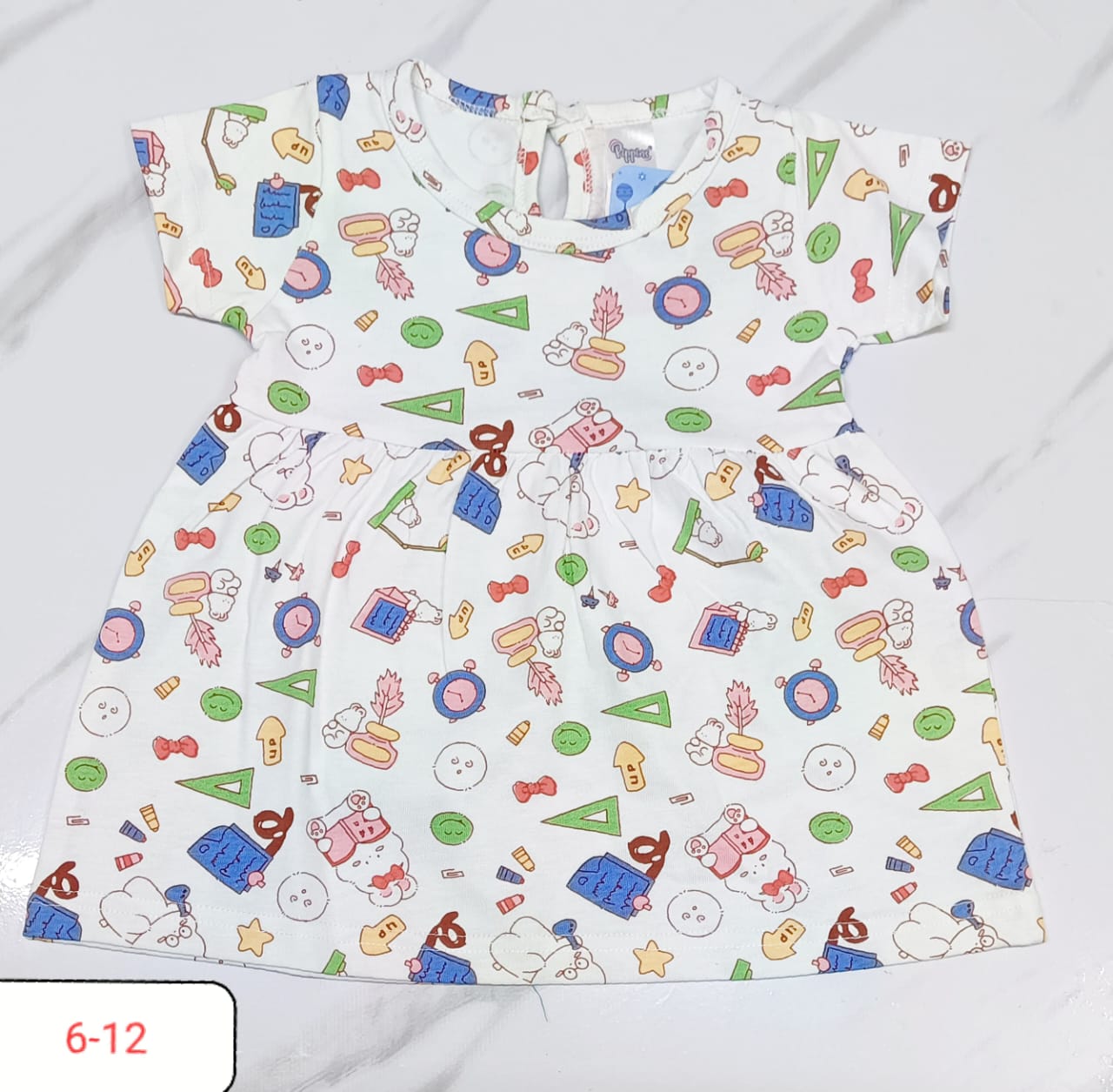 White Printed Frock image 0
