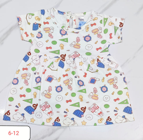 White Printed Frock