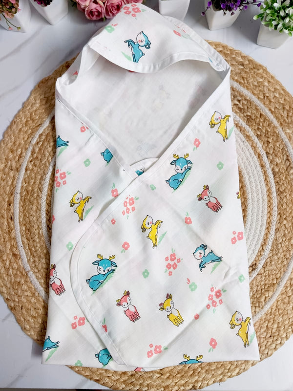 Muslin Hooded Towel - Deer Print