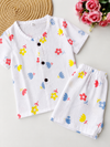 Muslin Half Sleeve Co Ord Set - Floral