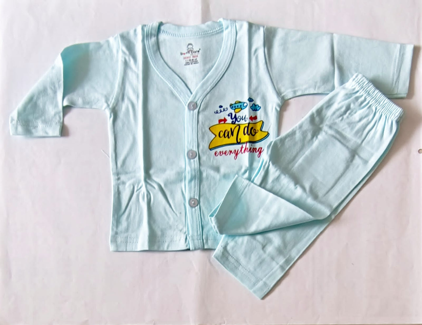 Unisex Cotton Night Suit - You Can Do Anything Print image 1