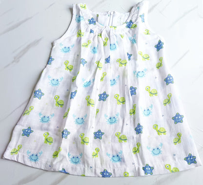 Muslin Zip Frocks (1 - 2 Years) - Tortoise Print, 12 - 24 M image