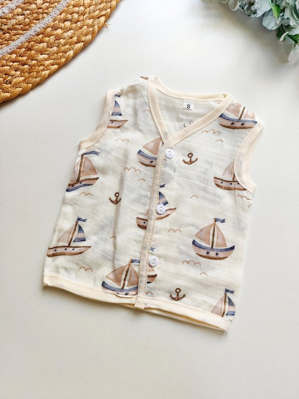 Muslin Jablas - Sailboat Print