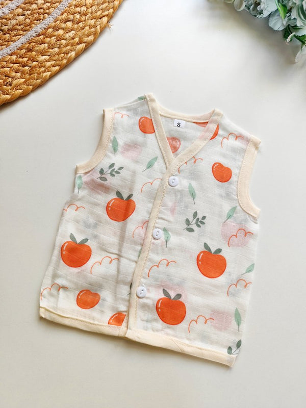 Muslin Jablas - Peach Print