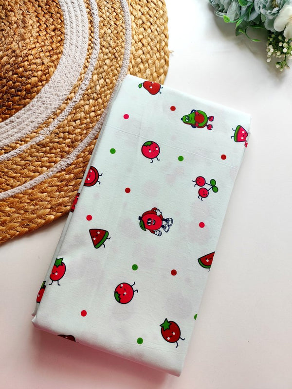 Cotton Thottil 3 1/2 M- Pastel Green Fruit Print