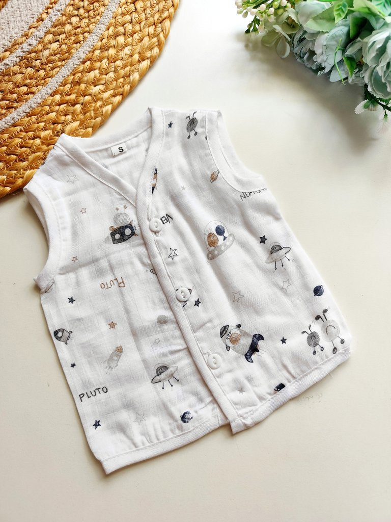 Muslin Jablas (Affordable Range) - White Space Theme Print