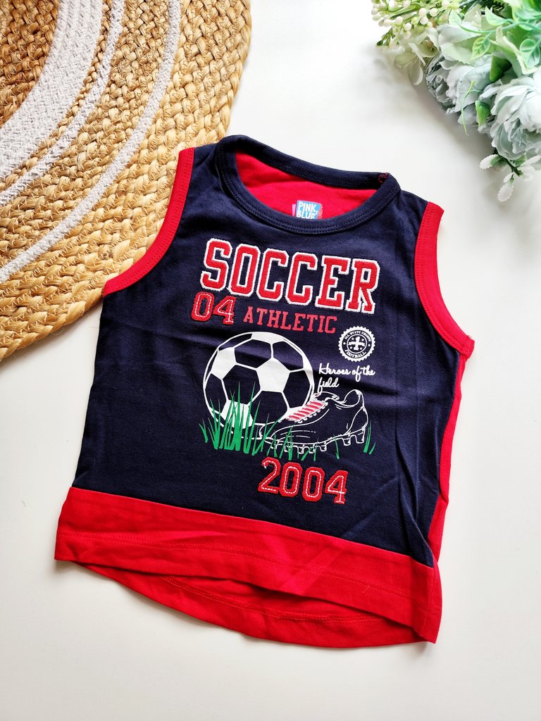 T shirt Tops- Navy Blue Soccer Graphic