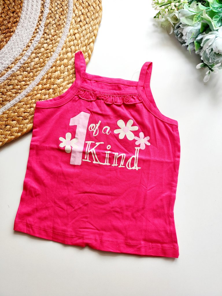 T shirt Tops- Hot Pink '1 of a Kind' Floral Print