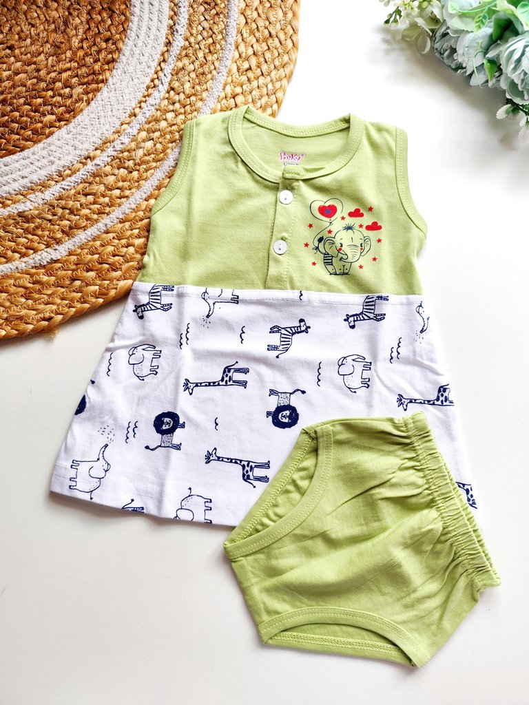 Tops and Bottom Sets- Light Green Jungle Animal Print